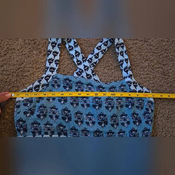 Faherty Gracie Maxi Blue Bali Bloom Linen Maxi Dress Size Small - Picture 9 of 11